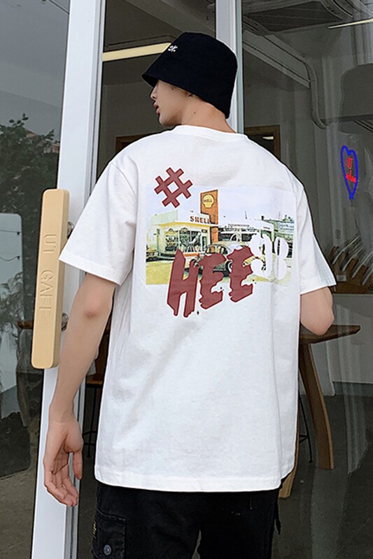 204-T27-P20港风短袖t恤男潮牌纯棉宽松日韩怀旧ins半袖街头,男装T恤,星座204