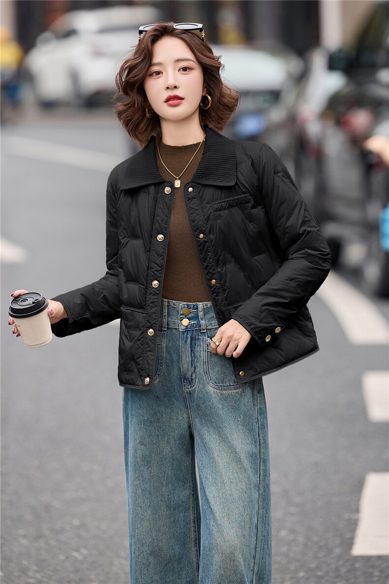 羽绒服2025新款白鸭90绒韩版时尚小个子外套,女装羽绒服,玖莱伊