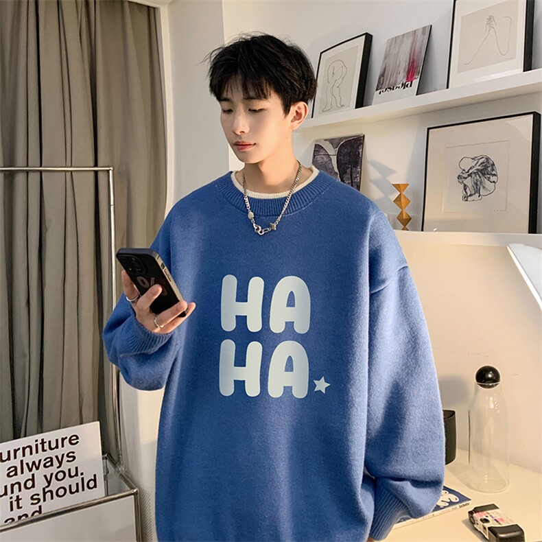 假两件毛衣男大码加绒针织衫男毛线衣M80346-P55加绒P70,男装针织衫/毛衣,电商A040