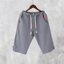 复古盘扣休闲短裤男式古风男短裤七分裤潮流男式裤子，男装休闲裤，星座1115-1