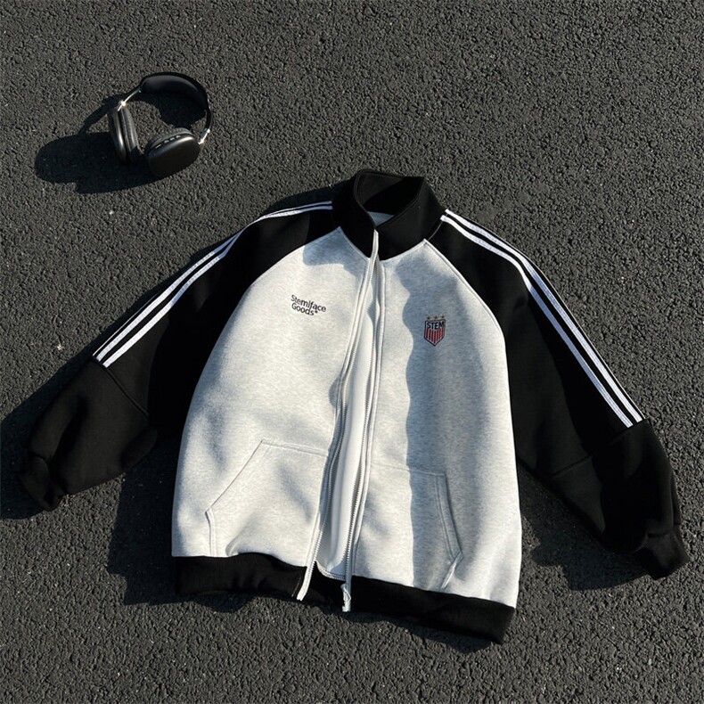 美式立领运动刺绣外套男xh93-特p75,男装卫衣,电商B367