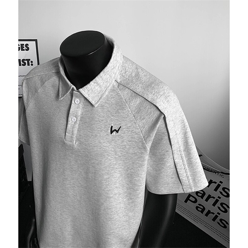 设计感夏季新款港风日系刺绣POLO领短袖T恤男XZ213-TX30-P35控68,男装T恤,星座213