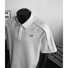 设计感夏季新款港风日系刺绣POLO领短袖T恤男XZ213-TX30-P35控68，男装T恤，星座213