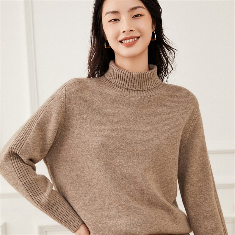 半高领打底衫女2024新款内搭显瘦35%山羊绒衫,女装羊绒衫,杭跃羊绒