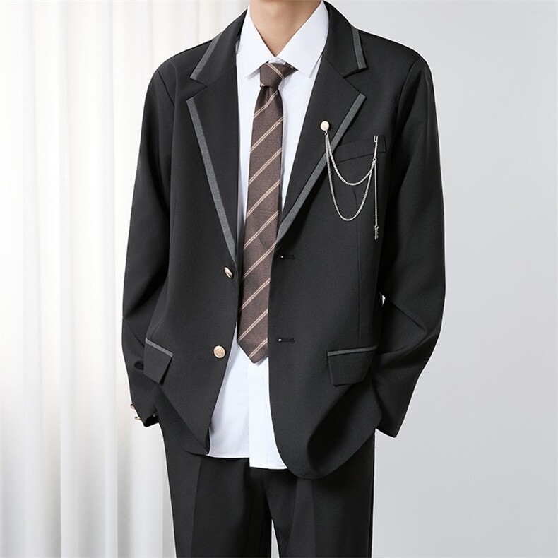 日系学院风DK制服男生西服套装ins英伦风学生痞帅西装外套班服潮,男装西服套装,星座506A