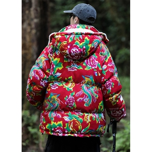 A1情侣连帽新中式团队表演出汉服羊羔毛边棉衣棉服保暖 上款大差图片