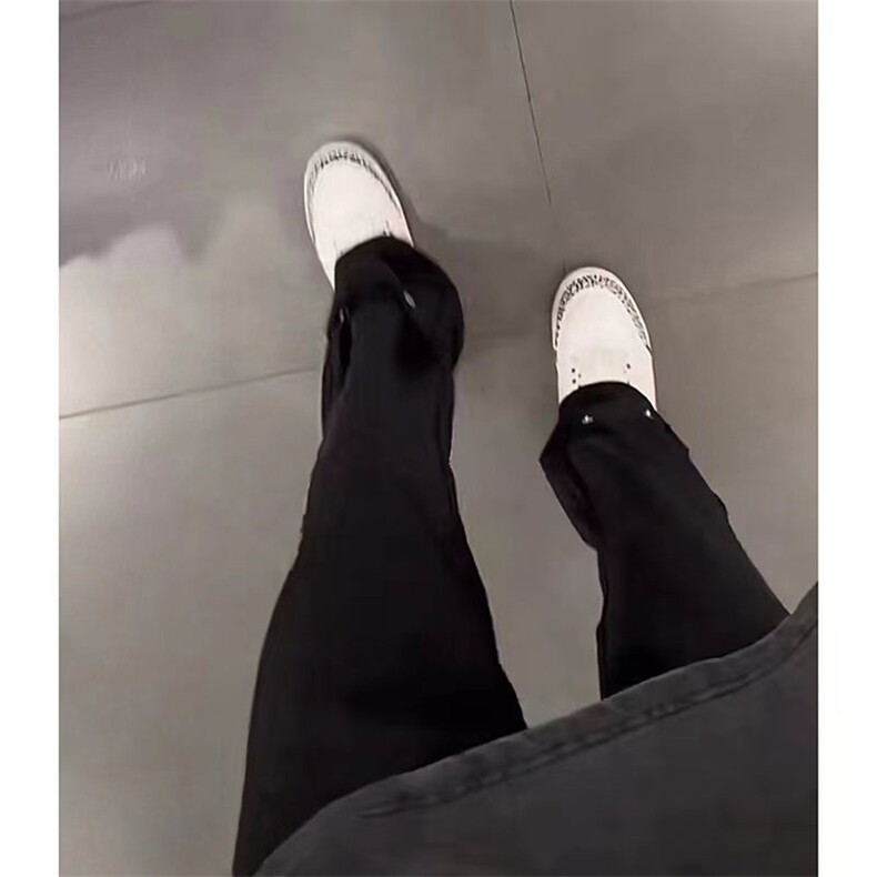 美式高街hiphop冰丝铆钉微喇休闲裤货号K2425P55,男装休闲裤,电商A063