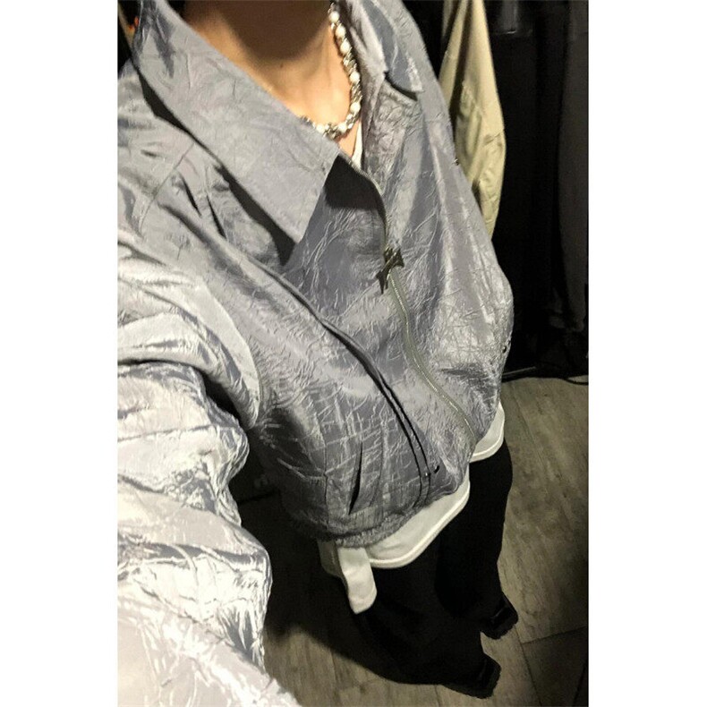柳钉褶皱纹理压花外套设计感潮小众夹克JK186特P70,男装夹克,星座908-1