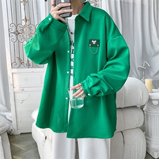 现货厚款长袖衬衫男港风宽松KD500-P50，男装衬衫，电商D312-1