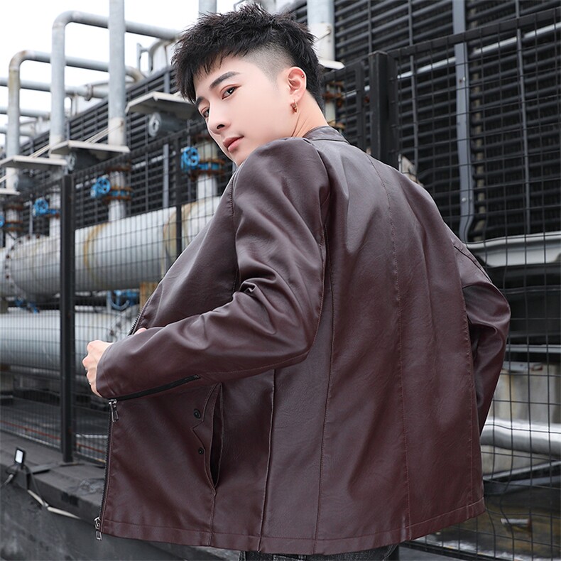 春秋韩版潮流帅气修身PU皮衣男短款青年皮夹克机车服外套813-P55,男装夹克,星座1403B
