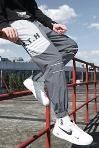 男士九分休闲裤2021春秋新款工装裤宽松束脚小脚裤潮牌DS882T图片