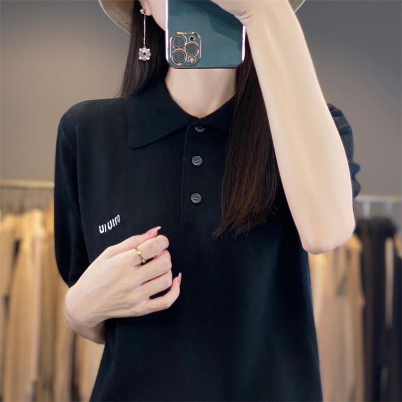 2024秋冬新款羊毛女士POLO领羊毛衫,女装羊毛衫,润辉羊绒