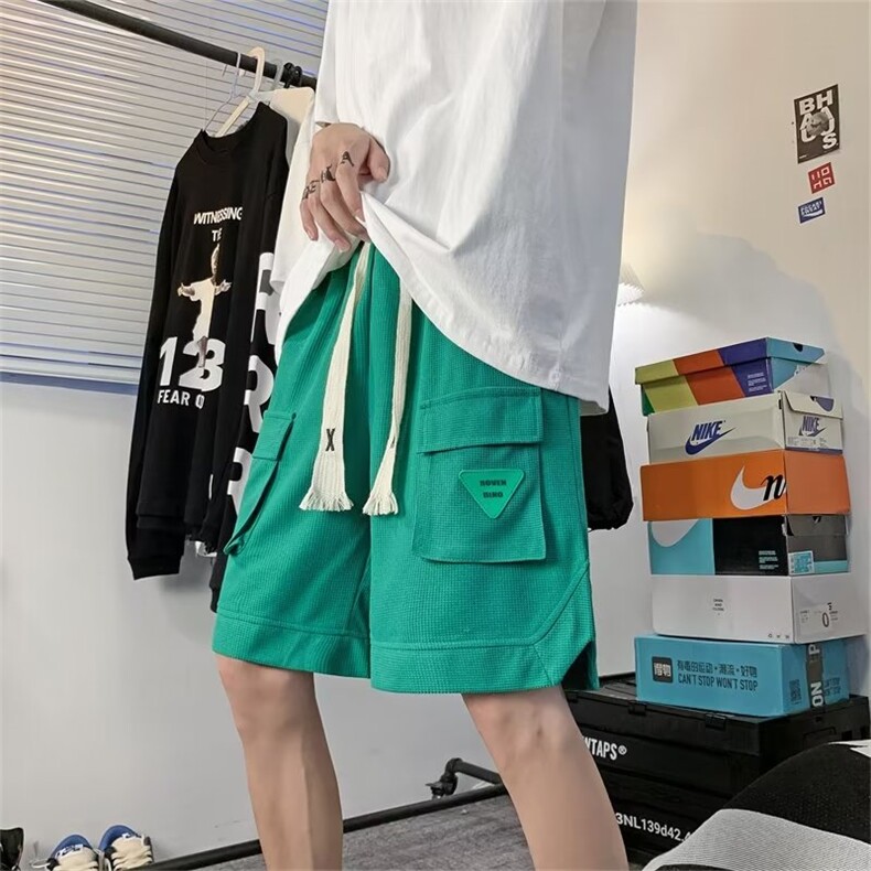 休闲短裤男韩版潮流高街帅气口袋2023夏季新款ins五分裤DK553-P33,男装休闲裤,星座1109-3