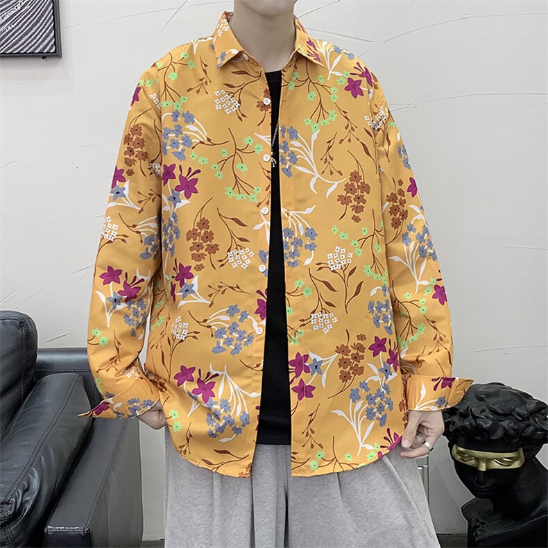 长袖衬衫男港风日系衬衫C9625P27图片