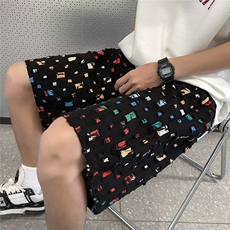 夏季男士休闲五分裤时尚潮流破洞补丁设计短裤沙滩裤DK430P43，男装休闲裤，星座410-2