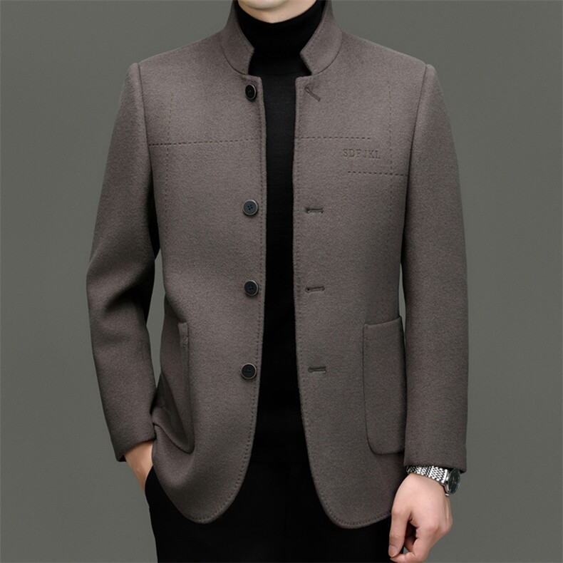CK23188钱塘2020-2商务休闲百搭新款冬季中年男士毛呢外套P265，男装毛呢大衣，钱塘207-2