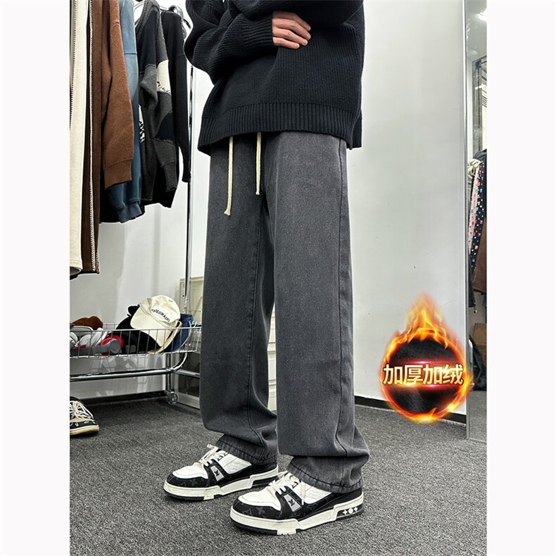 XZ616秋冬季新款纯色加绒加厚牛仔裤TY233P45控58加绒P55-68,男装牛仔裤,星座512A（原616）