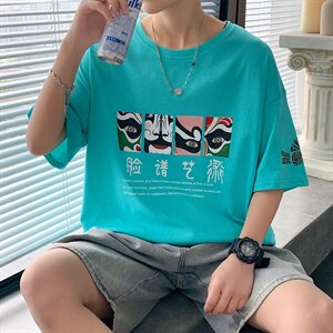 ！2021夏季新款纯棉男士风短袖T恤潮流半袖体恤T2152P28图片