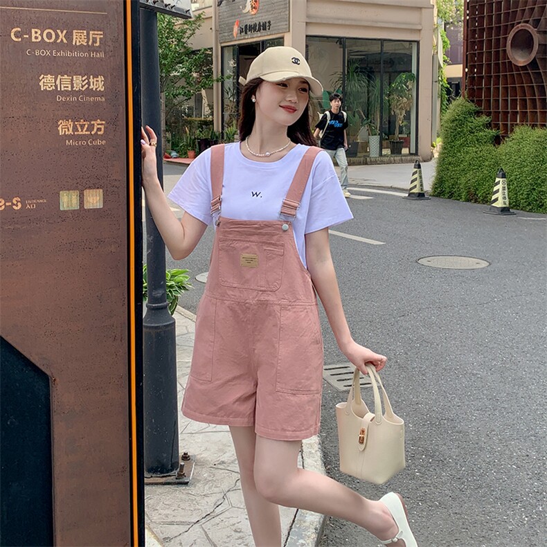 《现货已出》T恤+宽松休闲背带裤两件套套装，女装套装/套裙，MQ