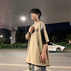 t恤男短袖夏季美式高街纯棉学生体恤宽松复古拼色潮流ST186-P32，男装T恤，星座412-3