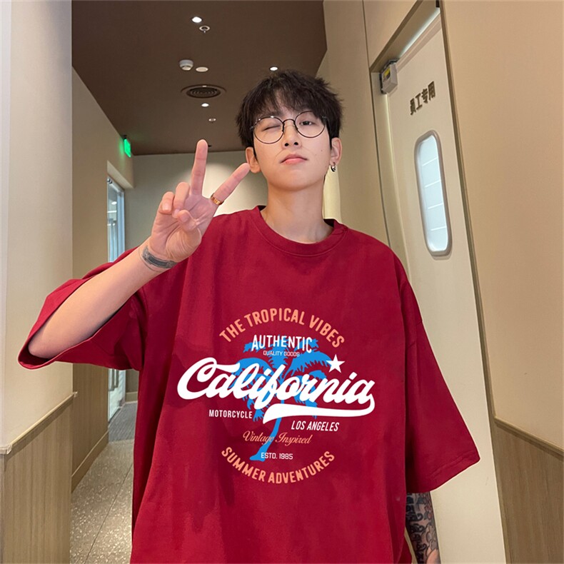 220g纯棉美式夏季短袖t恤男DT408-特批19控38,男装T恤,电商B370