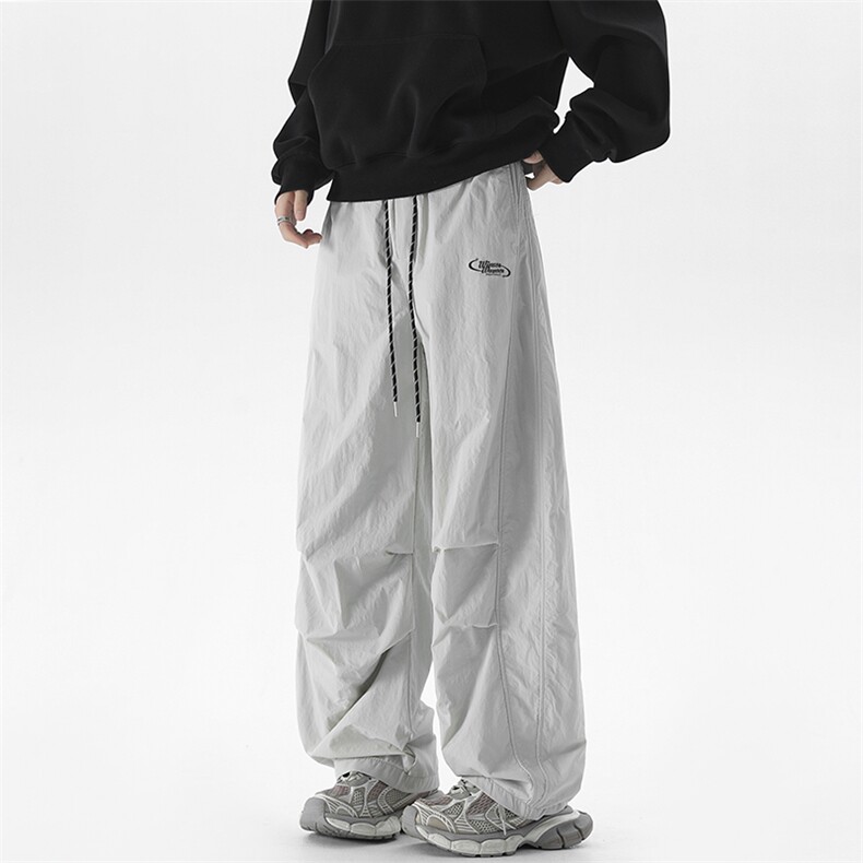 美式褶皱加绒伞兵工装裤男女秋冬加厚弯刀阔腿裤青少年户外运动裤，男装休闲裤，星座225-3