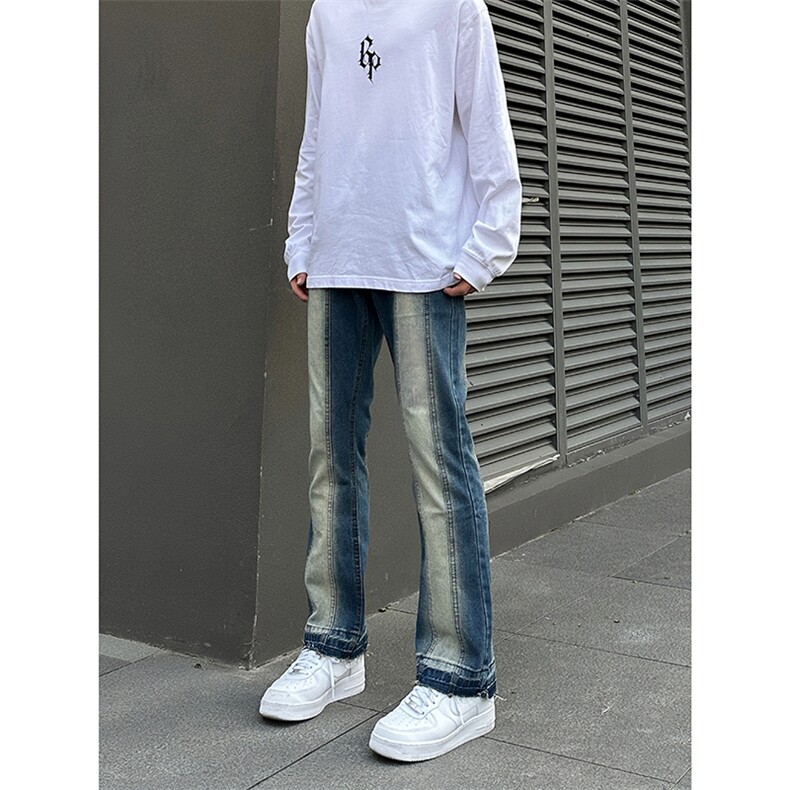 B221美式ins高街暗黑小众毛边修身小脚牛仔裤LK23020-P60控78,男装牛仔裤,电商B221