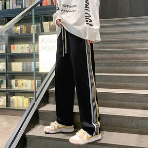 男春季新款拉链开叉休闲裤D93P35图片