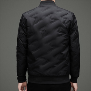 新款秋冬款棒球领90绒子白鸭绒羽绒服外套中年男士加厚羽绒服夹克图片