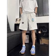 B221美式ins高街刺绣小花休闲短裤五分裤LK25544-特P25控58.8，男装休闲裤，电商B221
