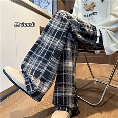 XZ616秋季新款重磅毛呢格子复古直筒休闲长裤TY1081特P30，男装休闲裤，星座512A（原616）