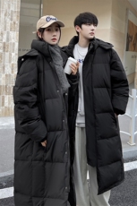 情侣羽绒服男冬季新款港风宽松连帽长款保暖外套YR921-P190，男装羽绒服，星座214-3