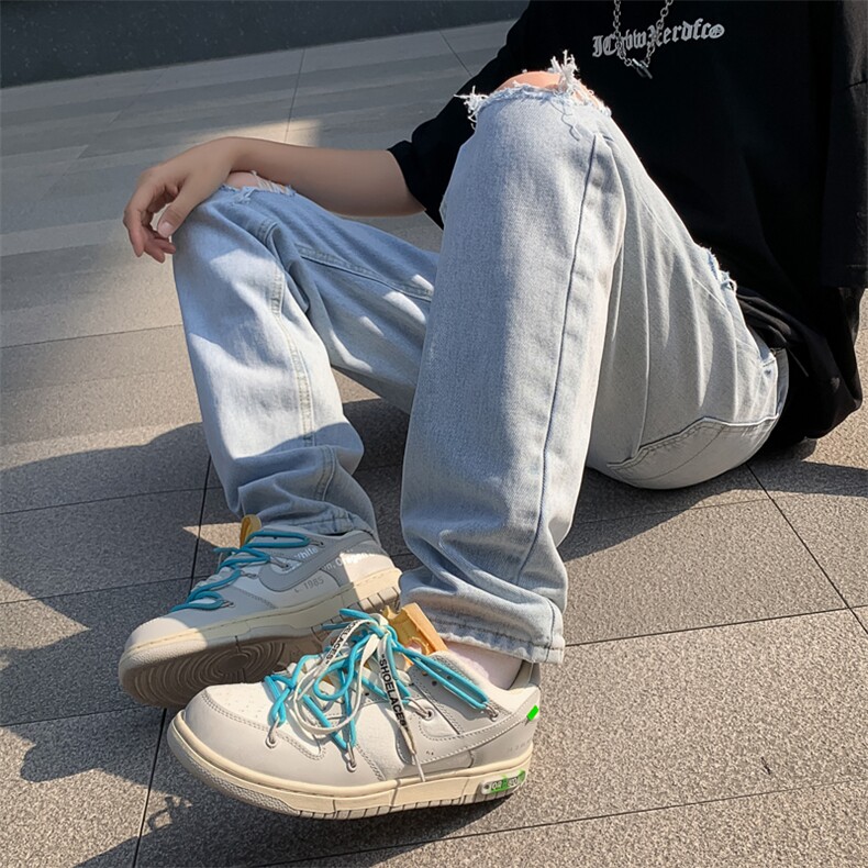 高街破洞牛仔裤复古hiphop超破乞丐裤男N0300-P40,男装牛仔裤,星座308B-1