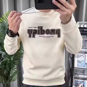 圆领卫衣男士春秋季大码宽松衣服ins潮牌帅气青少年字母长袖外套图片