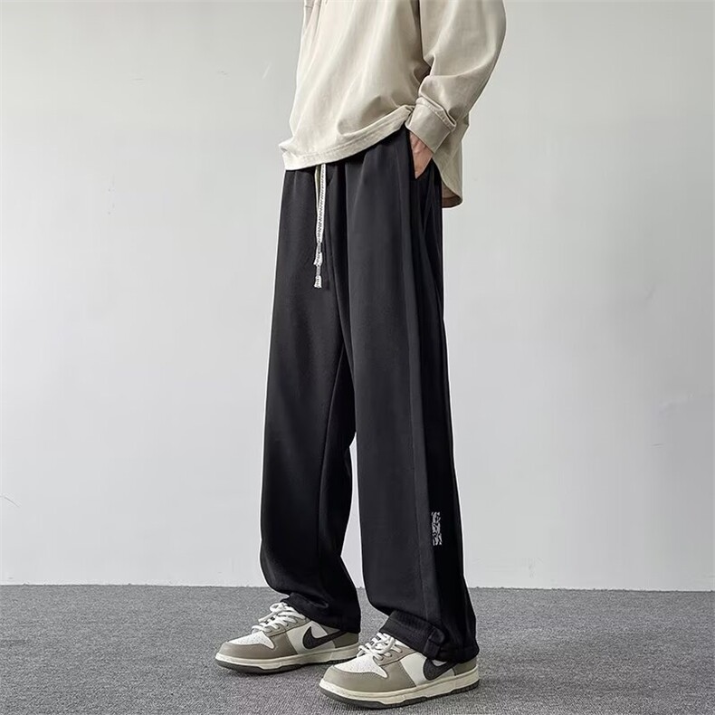 休闲裤男士韩版潮流直筒拼接帅气2024冬季新款ins长裤K5876-P33,男装休闲裤,星座412-2