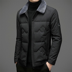 2023冬季新款90%白鸭绒青年羊羔毛领保暖羽绒服外套ZL2066-P205，男装羽绒服，星座1105-3