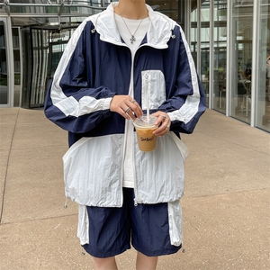 夏季夹克衫防晒服套装 运动风撞色时尚防晒衣男 XZ514-2-1610-P98图片