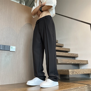 2025春季新款垂感休闲裤男宽松直筒小西裤九分裤纯色百搭K225-P48图片