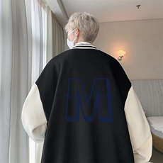 摇粒绒棒球服男大码开衫卫衣男夹克BF86260-P65，男装夹克，电商A040