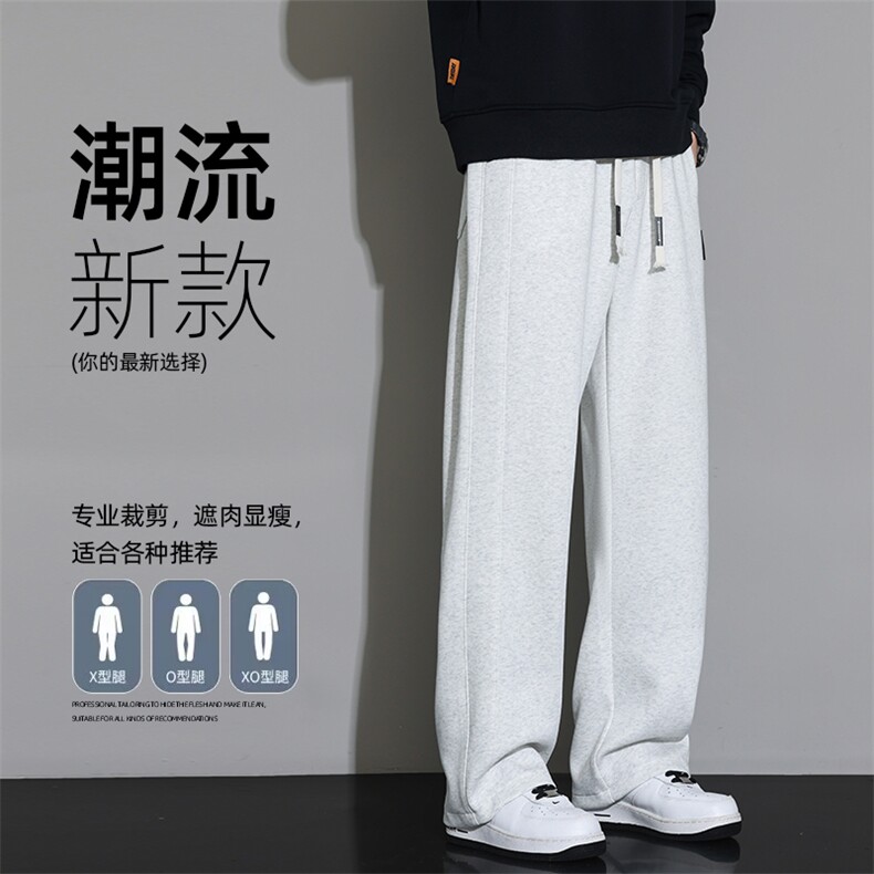 直筒阔腿裤2025秋季男生运动休闲裤子潮流时尚宽松卫裤Z6901-P38,男装休闲裤,星座610（原A335）