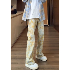 水洗牛仔裤男款美式夏季弯刀裤直筒微喇宽松休闲长裤NA019，男装休闲裤，星座1116A（原606A-3）