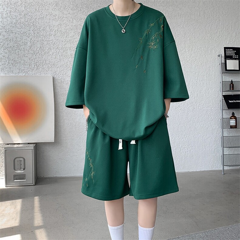 【下大货】TZ2419-P60控78大码刺绣中式风套装~已注册图案，男装休闲套装，电商D232