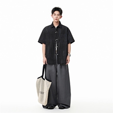 扎染短袖衬衫男士夏季薄款宽松工装休闲上衣女X64165-TP3559，男装T恤，电商A102