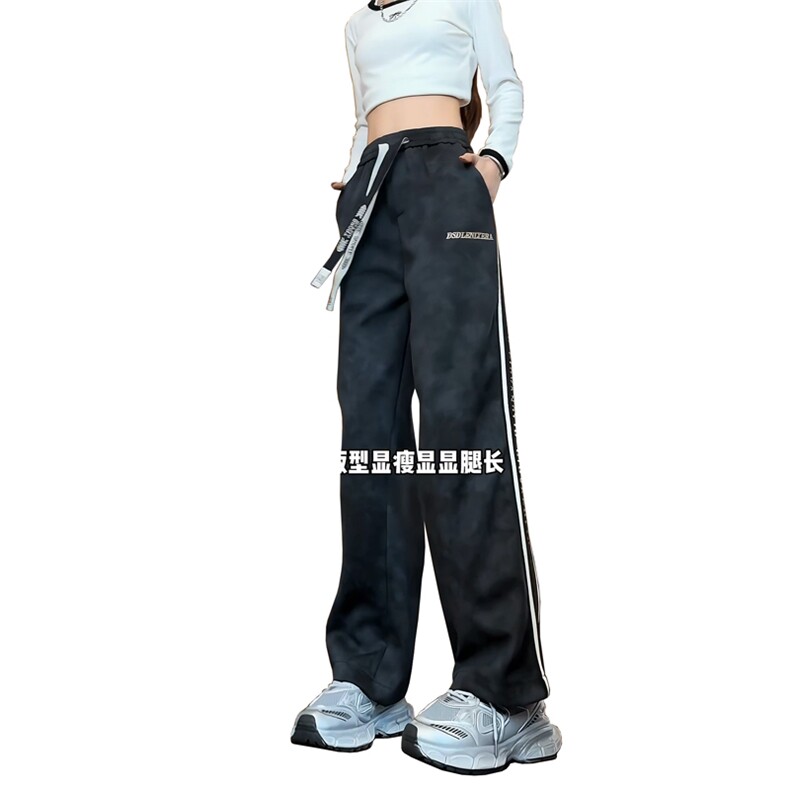 秋冬脏脏裤织带刺绣休闲长裤美式直筒裤CK36特P45M-5XL控78,男装休闲裤,电商B325