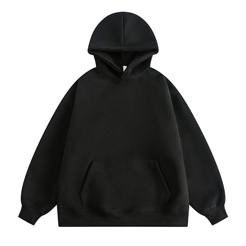 无帽绳版二开秋冬美式高街重磅曼巴棉纯色连帽卫衣外套X056，男装卫衣，电商A486-1