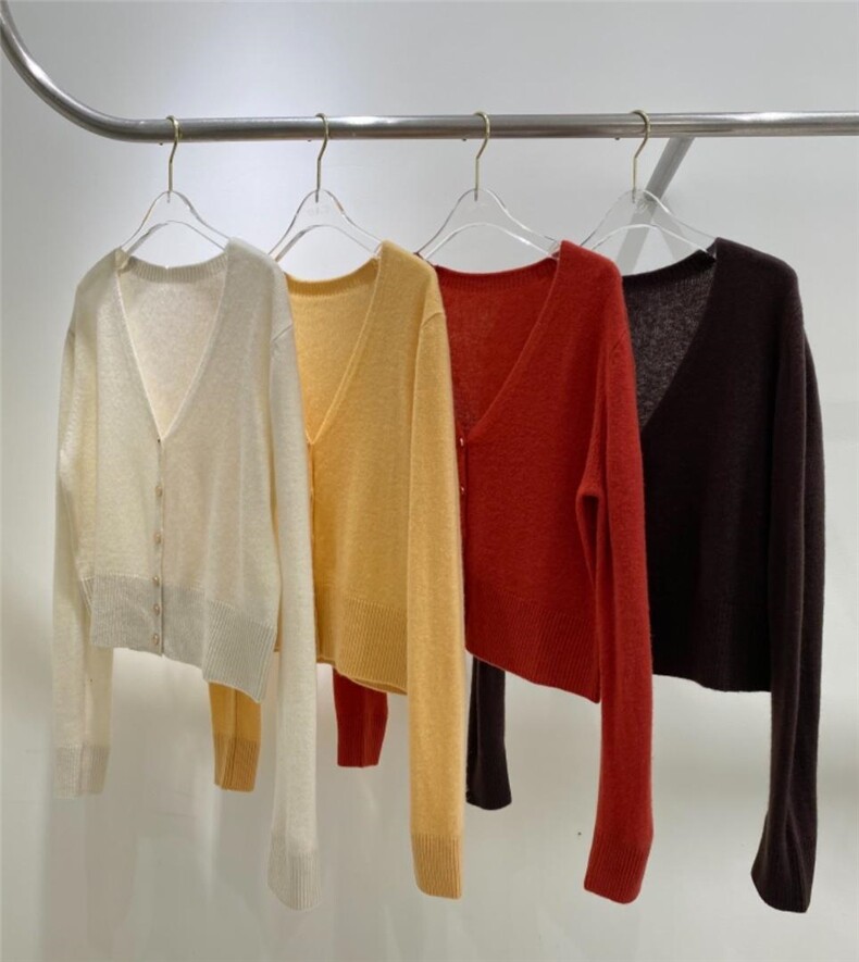 V领针织开衫，其它，FMV