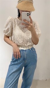 现货夏季新款蕾丝上衣图片