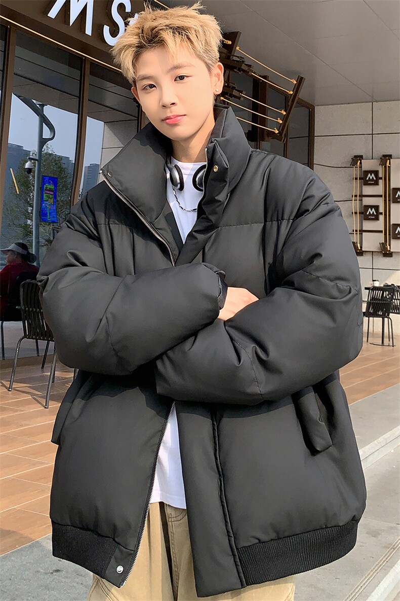 保暖clean短款立领PU皮棉服男女潮牌大码棉袄M2909特P90控158,男装棉衣,电商A001