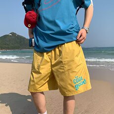 美式速干多巴胺短裤男女夏季新款潮牌百搭运动裤沙滩阔腿五分裤子，男装牛仔裤，星座1210-1