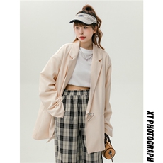 1中性风金属装饰西服女外套女港风平铺西服男外套XF7811P85控105，男装西服，星座226-2